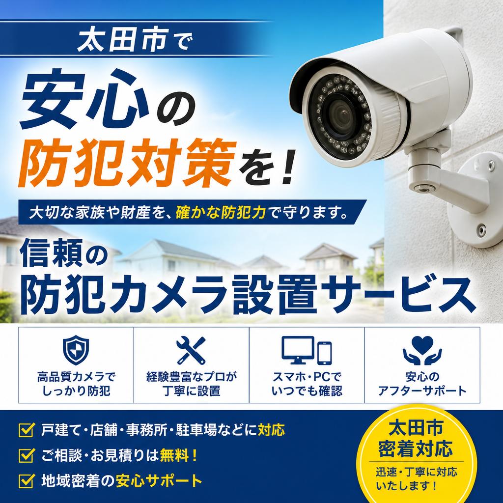 太田市で安心の防犯対策を！信頼の防犯カメラ設置サービス