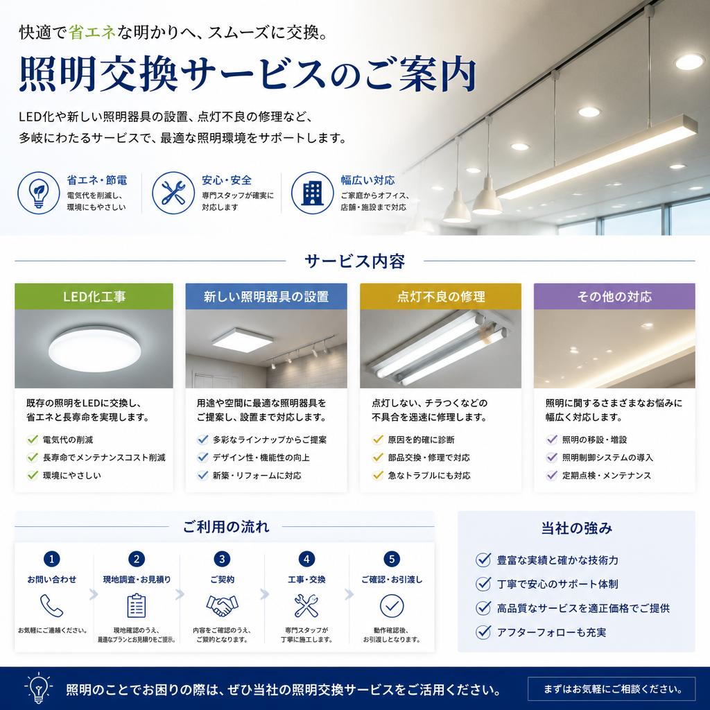 多様な照明交換サービスのご紹介