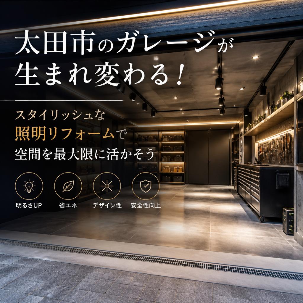 太田市のガレージが生まれ変わる！スタイリッシュな照明リフォームで空間を最大限に活かそう