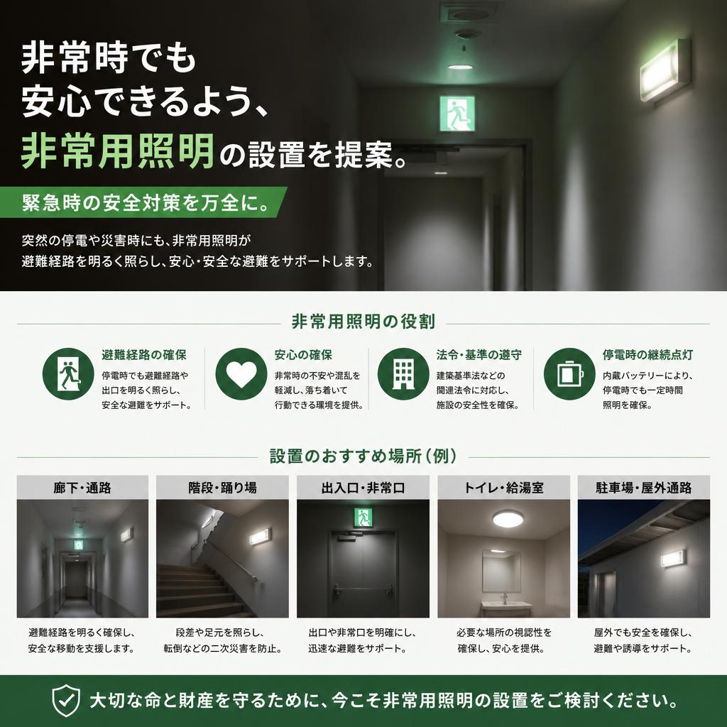 4. 備えあれば憂いなし！非常用照明の設置