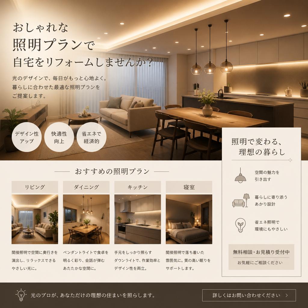 おしゃれな照明プランで自宅をリフォームしませんか？