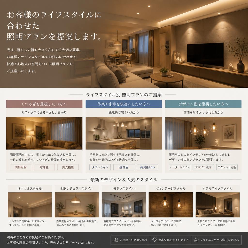 2. おしゃれな照明プラン提案