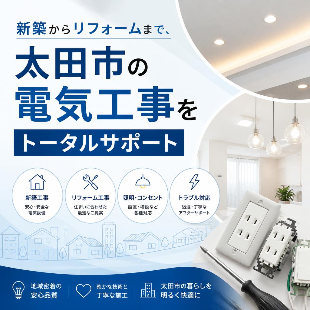 新築からリフォームまで、太田市の電気工事をトータルサポート