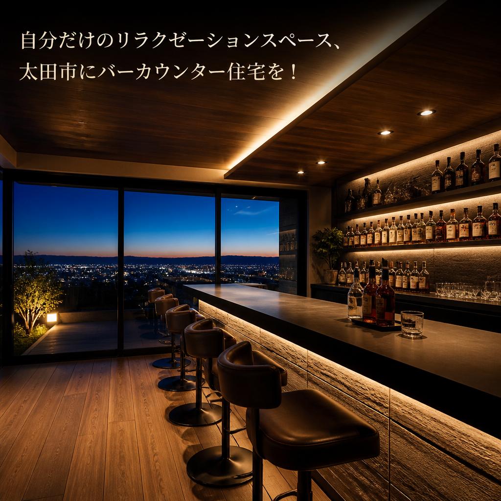 自分だけのリラクゼーションスペース、太田市にバーカウンター住宅を！